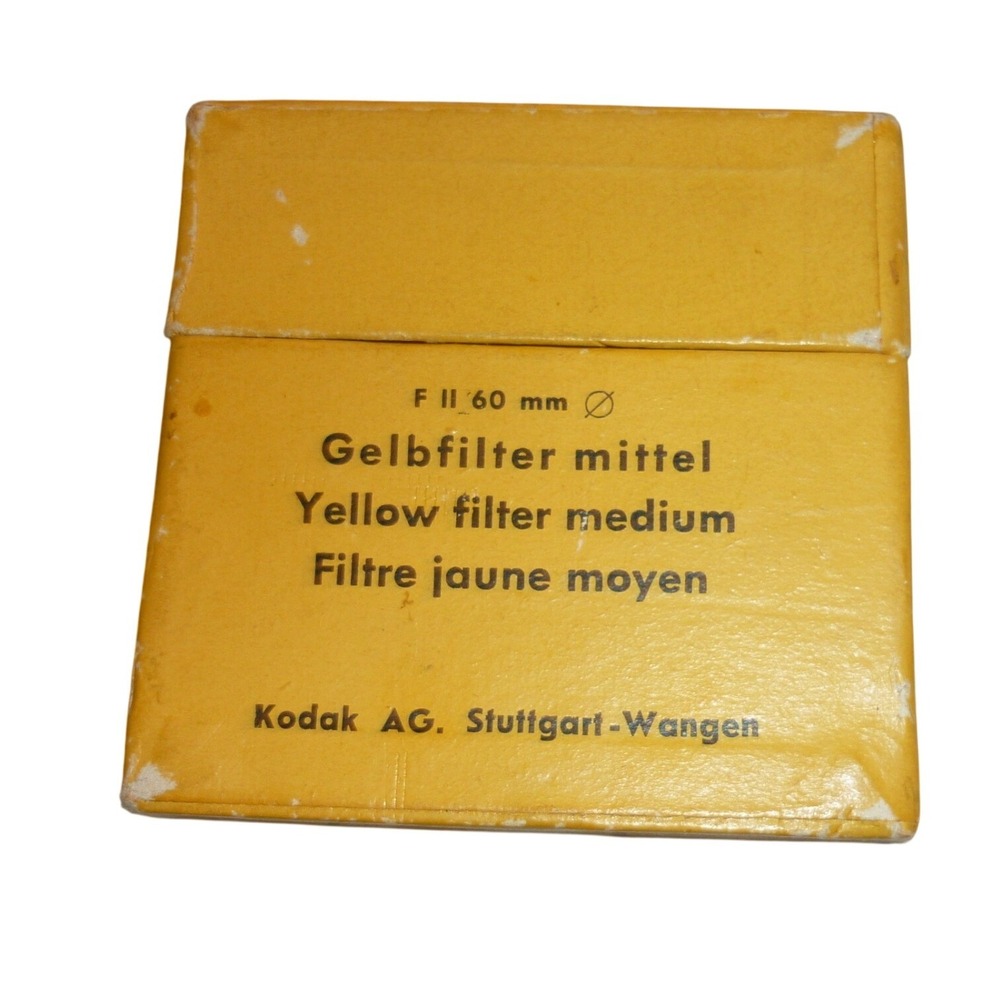 Vintage Kodak FI/60 -1L Yellow Lens Filter Made in Germany 60mm Silver Rim
